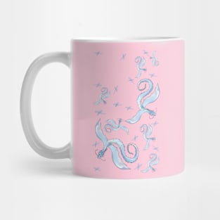 licht blue dragon pink pastel Mug